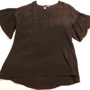 Francesca’s Black Ruffle Sleeve Top